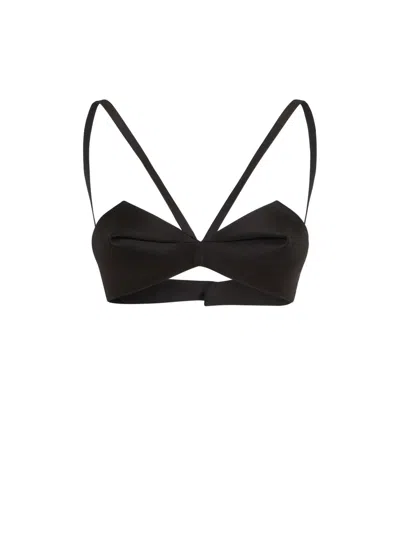 Versace Folded Wool-silk Bustier Top In Animal Print