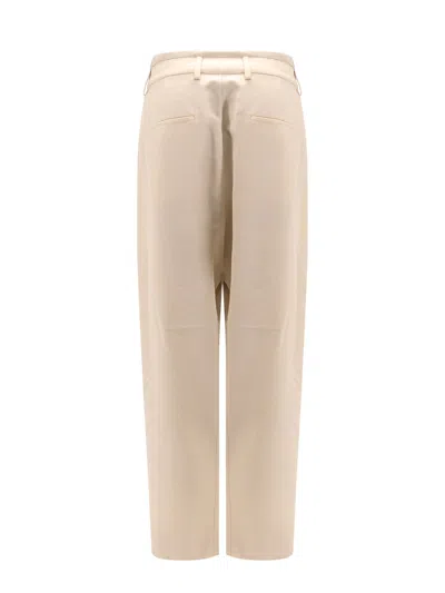 Lemaire Pleated Tailored Wool Blend Trouser In Brown