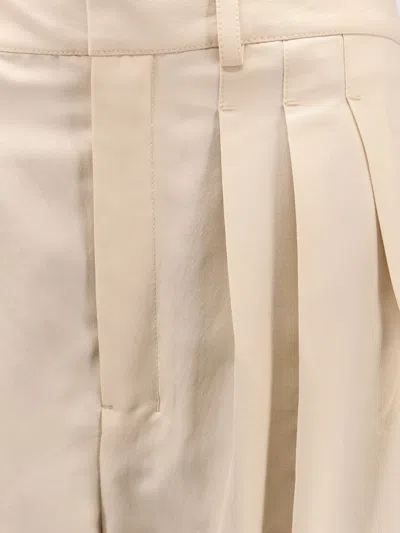 Lemaire Pleated Tailored Wool Blend Trouser In Brown