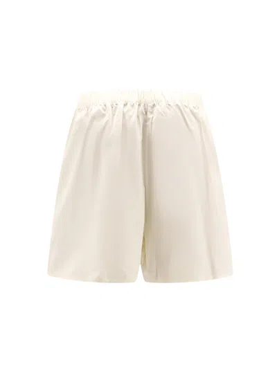 Miu Miu Logo Embroidered Shorts In White
