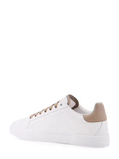 Dolce & Gabbana Portofino Light Strobel Leather Low-top Sneakers In White