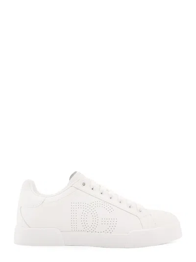 Dolce & Gabbana Portofino Low-top Leather Sneakers With Lateral Monogram
