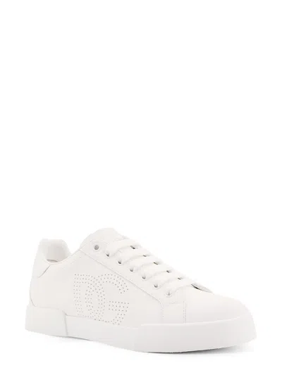 Dolce & Gabbana Portofino Low-top Leather Sneakers With Lateral Monogram