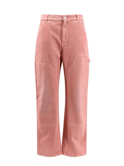 Pinko Praia Worker Denim Trousers In Pink