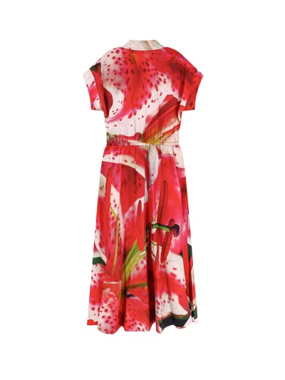 Tory Burch Printed Silk-twill Midi Shirt Dress In Black