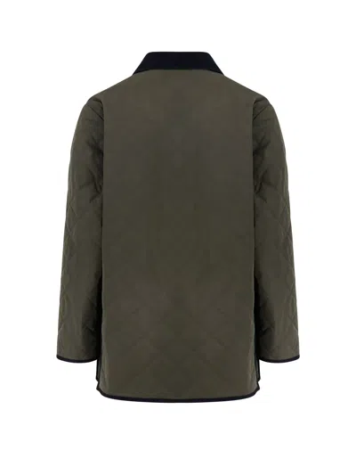 Valentino Quilted Shirt Jacket With "vlogo" Patch In Black