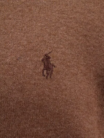Polo Ralph Lauren Regular Fit Responsible Wool Sweater With Embroidered Logo In Brown