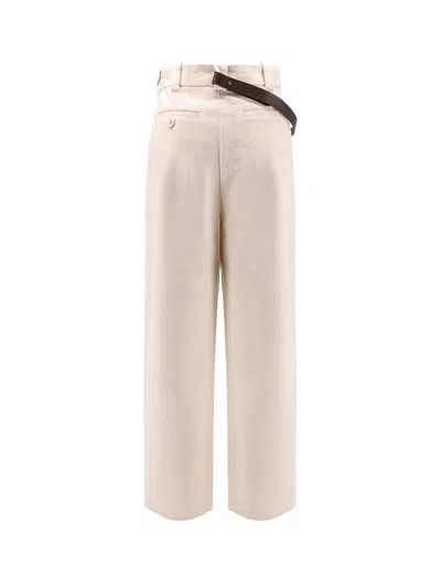 Pinko Trousers Loose Fit Side Pockets In White