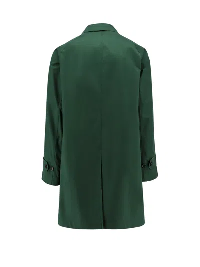 Burberry Reversible Checked Raincoat In Green