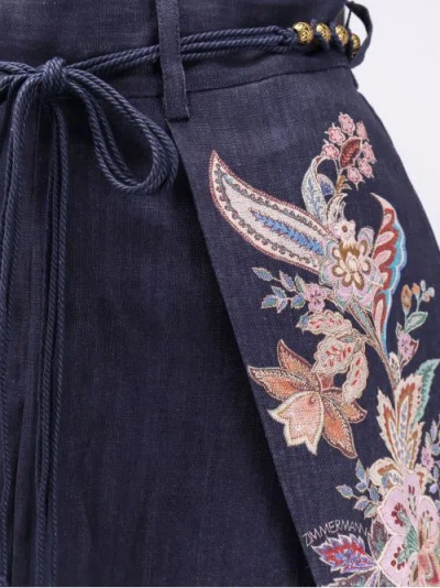 Zimmermann Rhiannon Tuck Linen Short In Blue