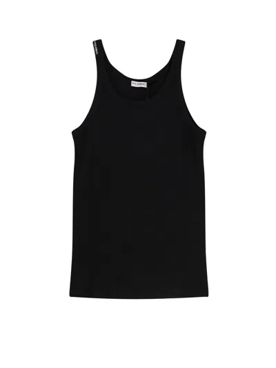 Dolce & Gabbana Marcello Ribbed-knit Tank Top In Black