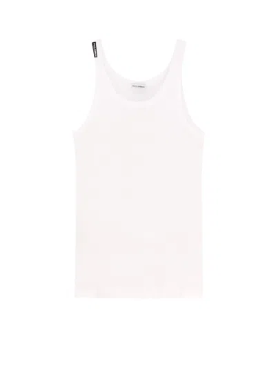 Dolce & Gabbana White Stripe Tank Top In White