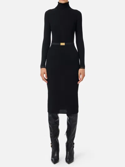 Elisabetta Franchi Ribbed Knit Dress With Belt