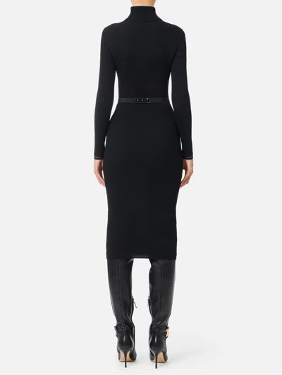 Elisabetta Franchi Ribbed Knit Dress With Belt