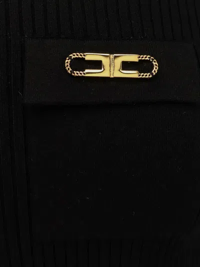 Elisabetta Franchi Ribbed Turtleneck Sweater Sweaters And Cardigans Black In Black