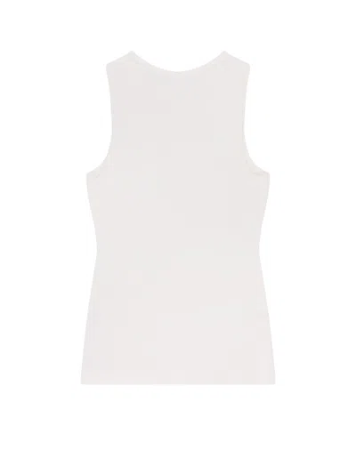 Balenciaga Ribbed Viscose Blend Tank Top In White