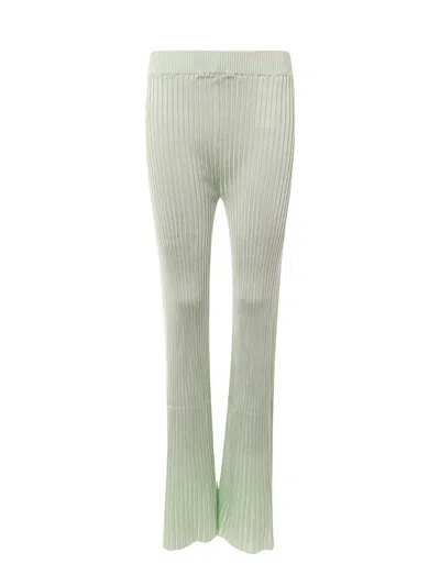 Jil Sander Fully-pleated Flared-leg Trousers In Green