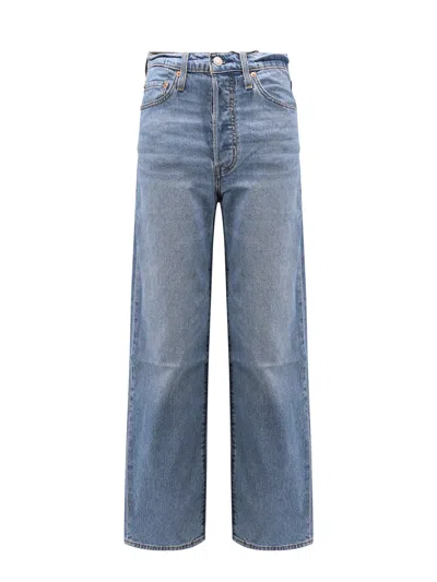 Levi's Ribcage Straight Ankle Stretch Denim Jeans In Blue