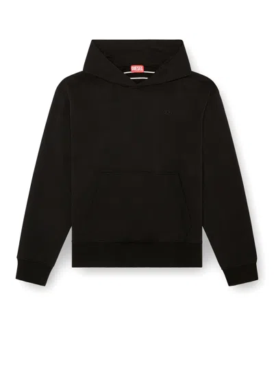 Diesel S-boxt-hood Cotton Hoodie In Black