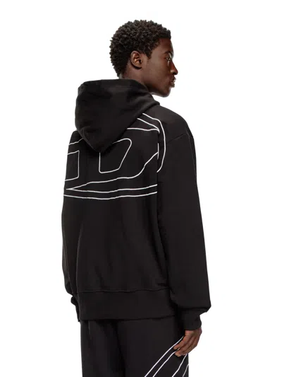 Diesel S-boxt-hood Cotton Hoodie In Black