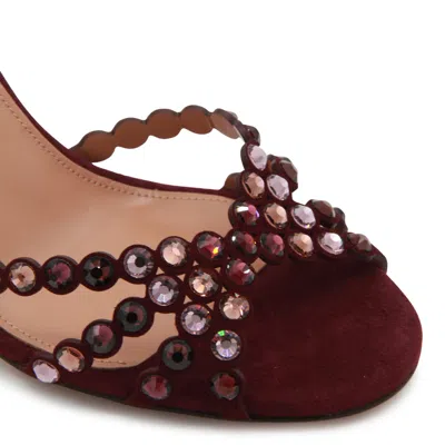 Aquazzura 90mm Embellished Scalloped-edges Heeled Sandals In Purple