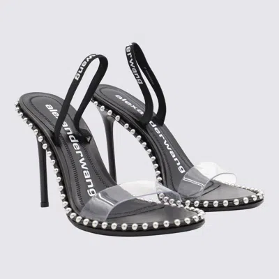 Alexander Wang Two-tone Leather And Pvc Sandals In Black