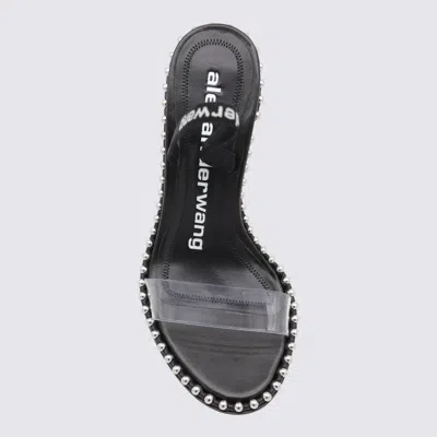 Alexander Wang Two-tone Leather And Pvc Sandals In Black