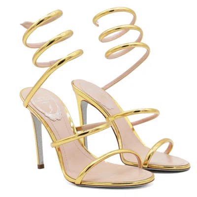 René Caovilla Heeled Sandals Rene Caovilla Woman Color Gold In Grey