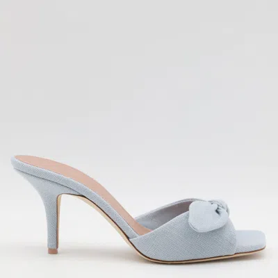 Malone Souliers Heel Sandals With Open Toe And Bow Detail In Blue