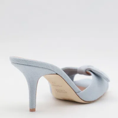 Malone Souliers Heel Sandals With Open Toe And Bow Detail In Blue