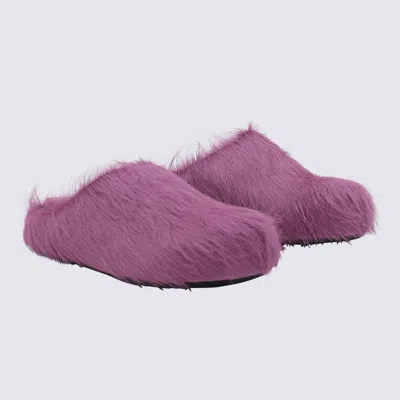 Marni Slip-on Mule Sandals In Textured Calf Hair