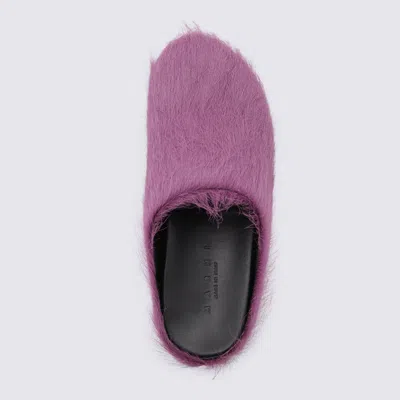 Marni Slip-on Mule Sandals In Textured Calf Hair