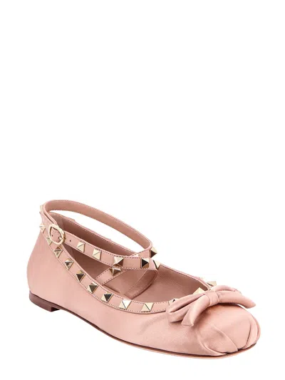 Valentino Satin Ballerinas With Iconic Studs