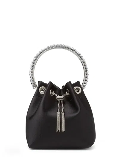 Jimmy Choo Satin Bucket Bag With Crystals Detail