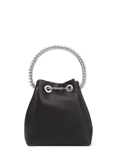 Jimmy Choo Satin Bucket Bag With Crystals Detail