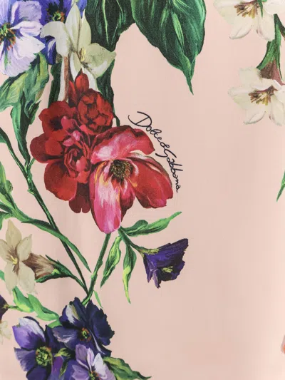 Dolce & Gabbana Floral Print Dress With Three-quarter Sleeves