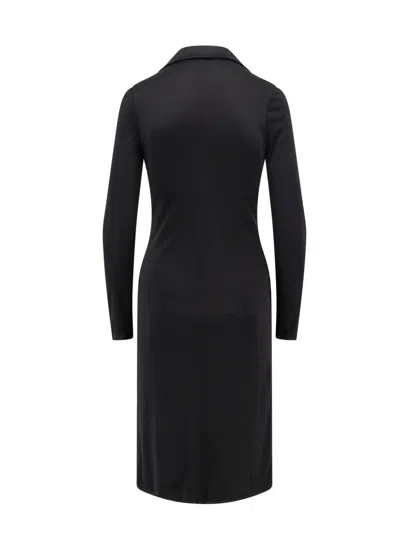 Versace Satin Dress With Safety Pin In Black