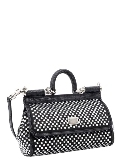 Dolce & Gabbana Satin Handbag With All-over Rhinestones