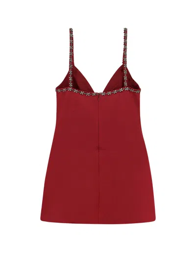 Self-portrait Self Portrait Women Satin Mini Dress With Jewel Details In Red