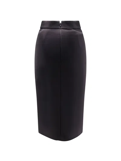 Elisabetta Franchi Lightweight Crepe Skirt With Black Zip In Black