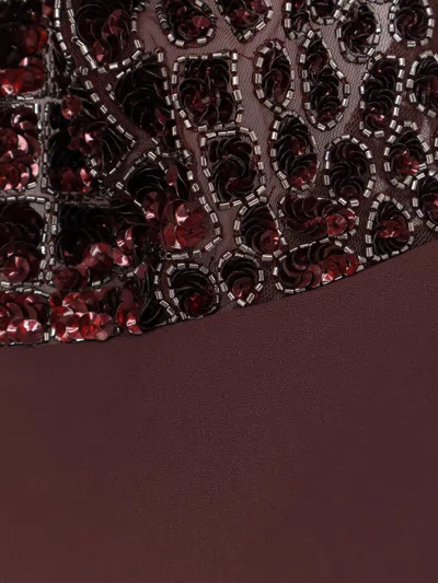 Elisabetta Franchi Halter-neck Sequin-embellished Jumpsuit In Burgundy