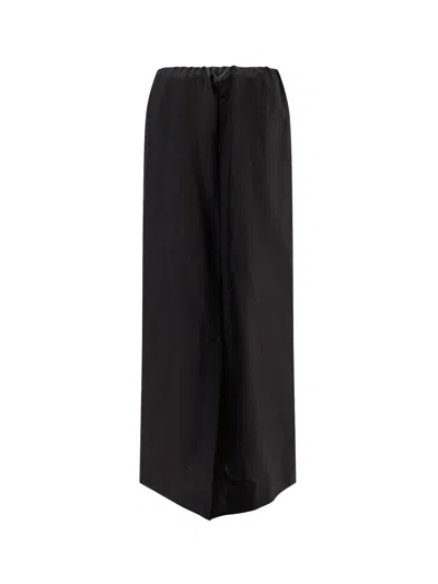 The Row Saul Cotton And Silk Long Skirt In Black