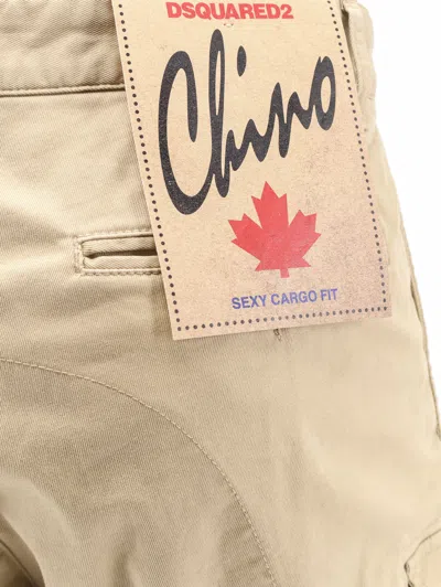 Dsquared2 Sexy Cargo Cotton Trousers In Neutral