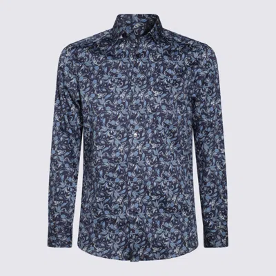 Etro Paisley Pattern Button-down Collar Long Sleeves Shirt In Blue