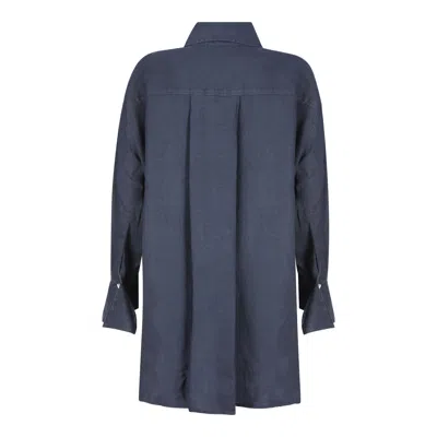 Malo Relaxed Fit Longline Shirt With Back Pleat