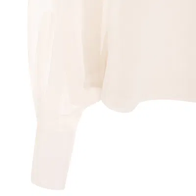 Brunello Cucinelli Lightweight Cotton Shirt With Contrasting Details In White