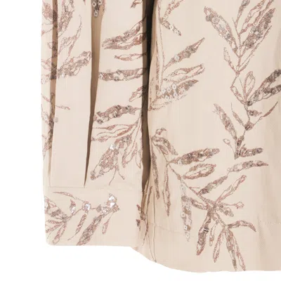 Brunello Cucinelli Sequin Embellished Casual Top With Buttoned Cuffs In Multi