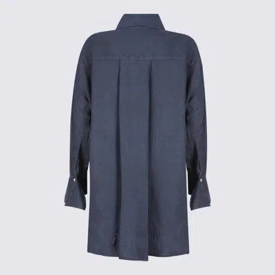 Malo Relaxed Fit Longline Shirt With Back Pleat