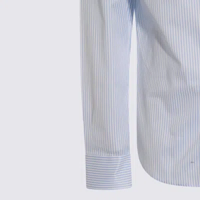 Canali Striped Long-sleeved Shirt In Blue