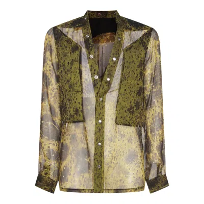 Rick Owens Sheer Fabric Long Sleeves Shirt With Pocket In Multi